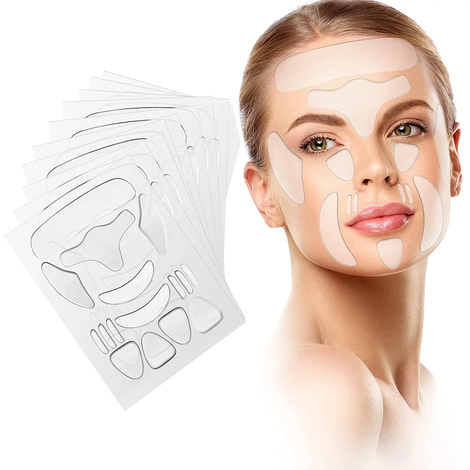 Famous Anti Wrinkle Remover Face Lift Tape Reusable Silicone Anti-Wrinkle Forehead Sticker Cheek Chin Paste Facial Eye Patches