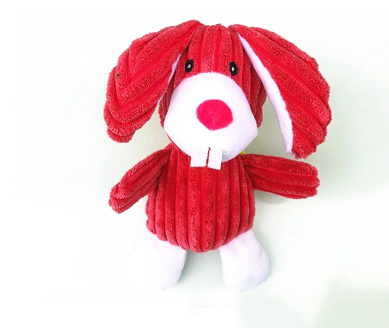 eco friendly multi-colors durable cartoon animals design pet vent training corduroy soft dog interactive IQ chewing sound toys