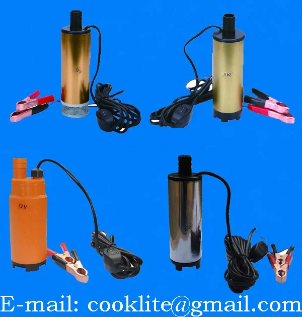 24V Diesel-Ol Wasser Heizol Pump Transferpumpe Tauchpumpe LKW Auto Motorboot Werkzeug - Aluminium