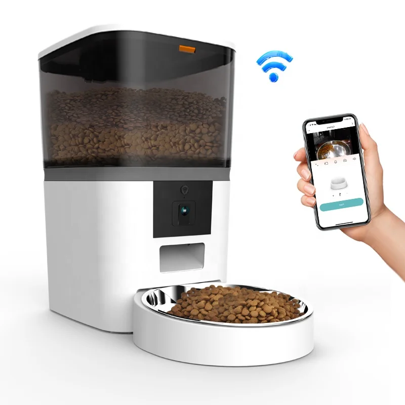 Dog Cat Smart Pet Feeder Camera Wifi Tuya Smart Mobile Phone App Remote Control Microchip Automatic Pets Feeder