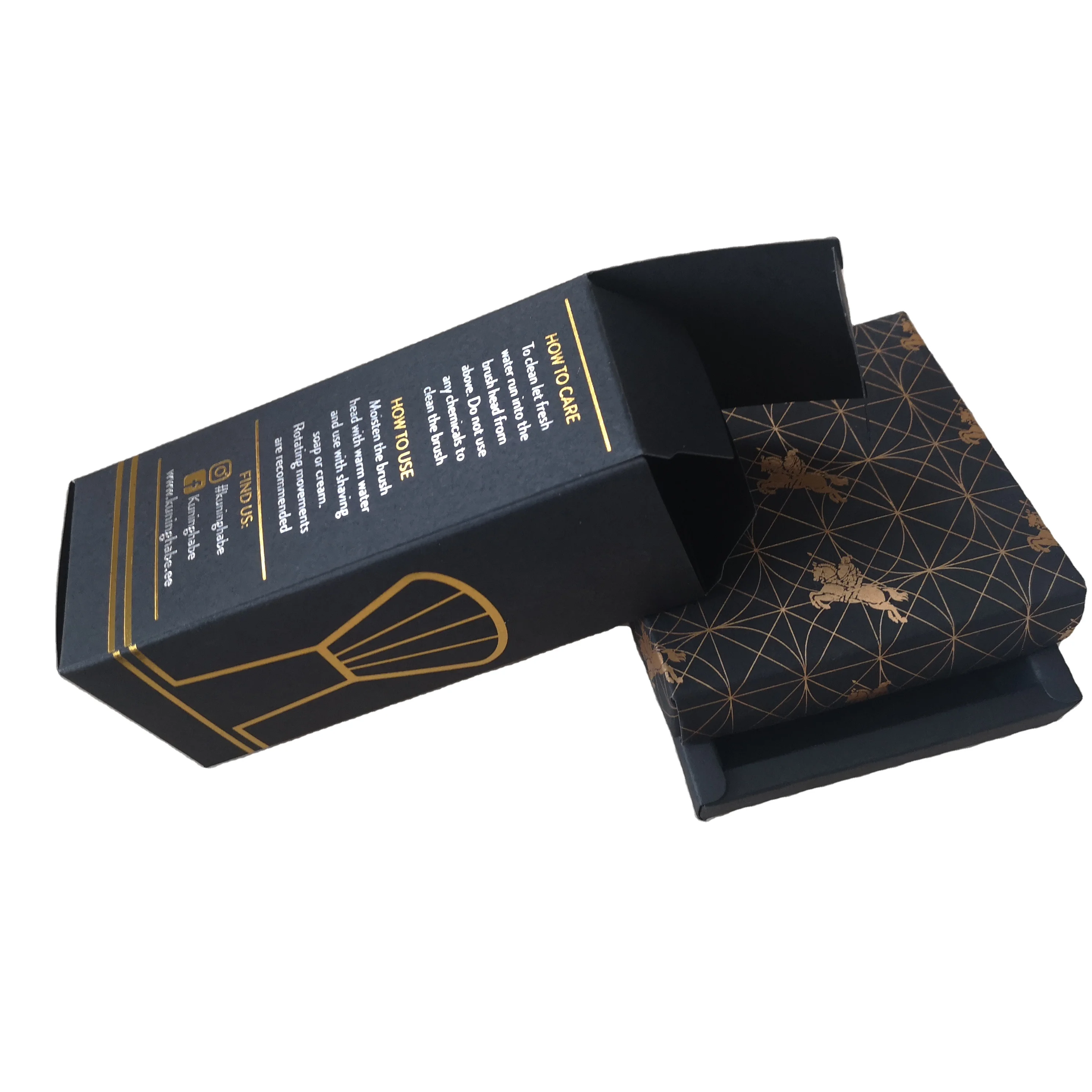 Cheap Eco Friendly Luxury Gold Silver Foil Stamping Black Candle Box Sticker Chalk Perfume Craft Fold Paper Box Packaging
