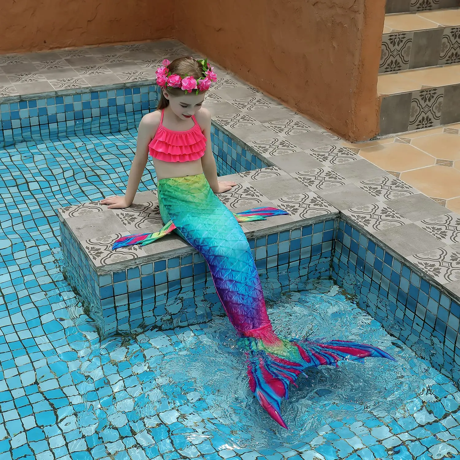 Girls Swimsuits Mermaid for Swimming Mermaid Costume Bikini Set for Big Girls Birthday Gift 3-12 Years