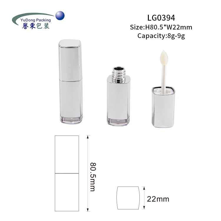 Custom Luxury Empty Liquid Lipstick Container Square White Color Lip Gloss Tube