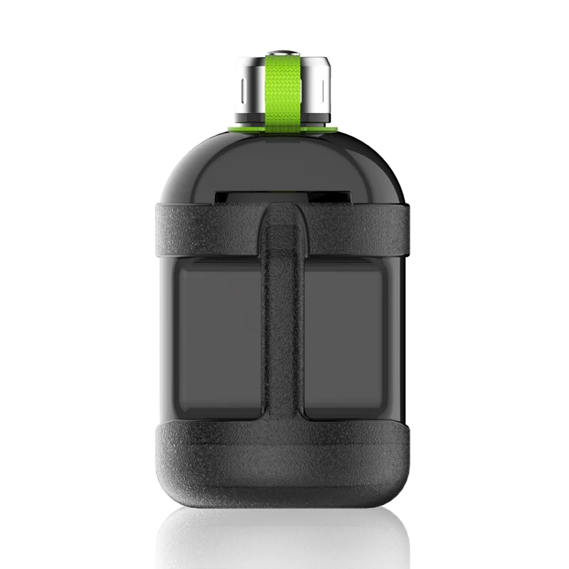 BPA FREE large portable 2.2L water bottle easy carry handle GYM plastic gallon water jug bottle with mobile phone holder