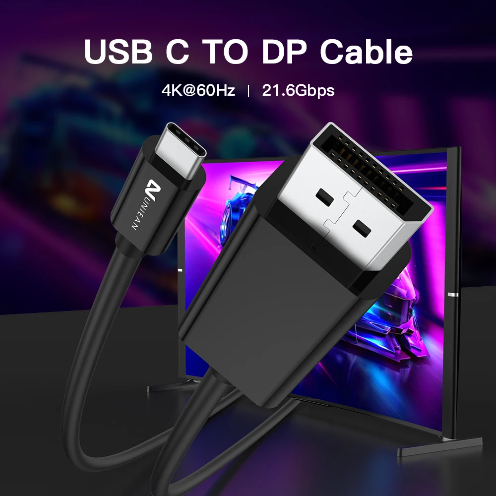 2024 New Arrival ABS Shell USB Type C to DisplayPort Cable 4K DP 1.2 Cable DisplayPort Cables for Laptop PC TV Gaming Monitor