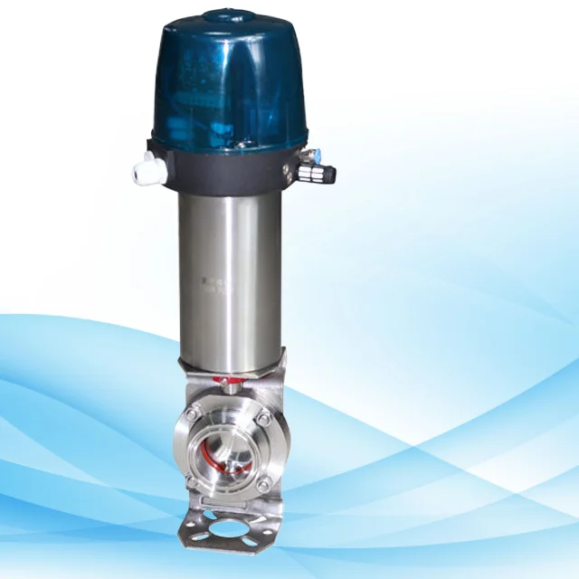 Sanitary Stainless Steel Inox Welded Pneumatic Butterfly Valve With Limit Switch