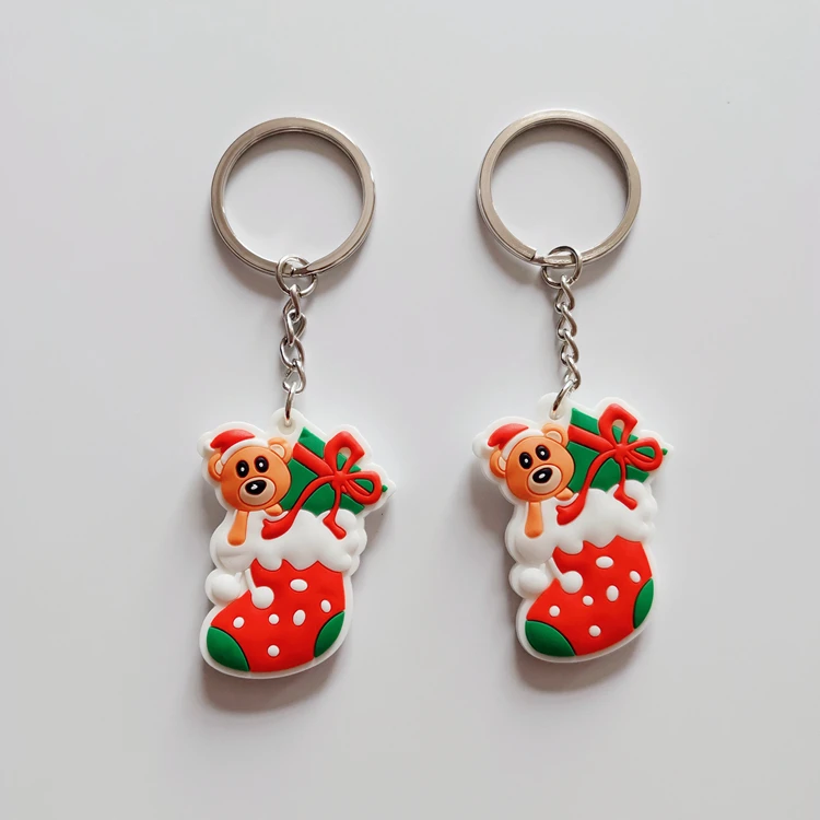 Custom fashion fancy keyring pvc silicon rubber key chain personalised bee keychain