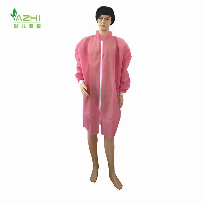 Food factory use lab coats protective suit with collar blue/yellow/white/black colour  hubeiyazhi Non-woven product