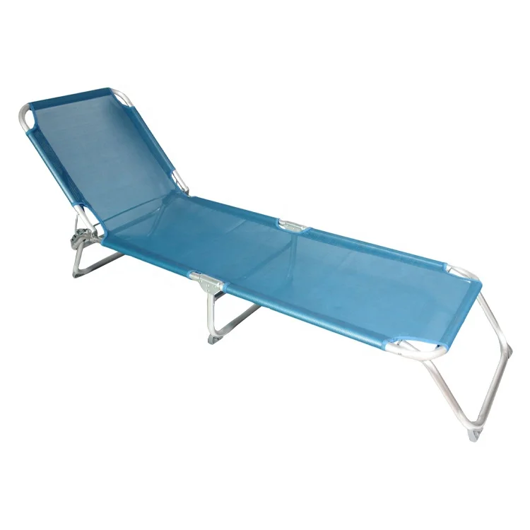 Outdoor Adjustable Backrest Folding Aluminium Portable Beach Sun Bed Lightweight Beach Loungers Bed