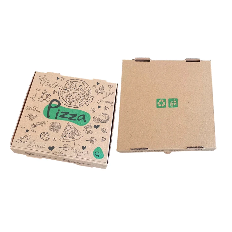 Wholesale Hot Sale Recycled Materials Rectangle Pizza Packing Box Accept Custom Printed from China Pizza Packaging 20000pcs