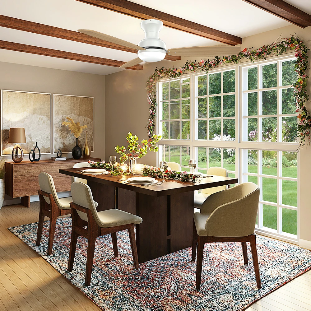 Hotel Luxury Ceiling Fan Lamp 44 Inch 3 Blade Smart Ceiling Fan Control And Light Dimmer Switch