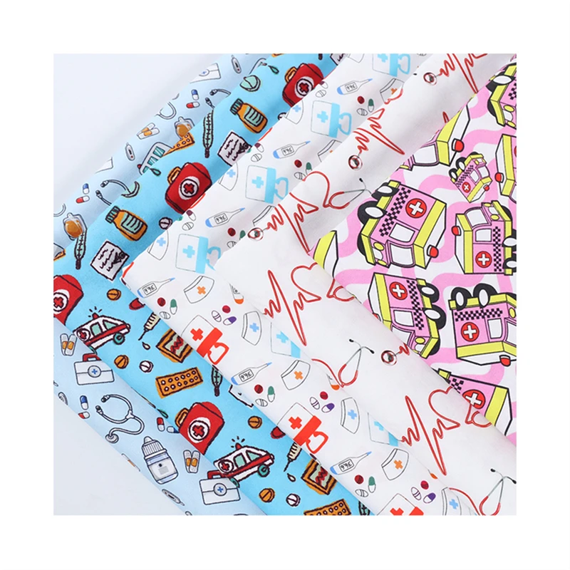 Cotton Woven Digital Print Fabric Woven Twill Cotton Fabric Cartoon For Kids