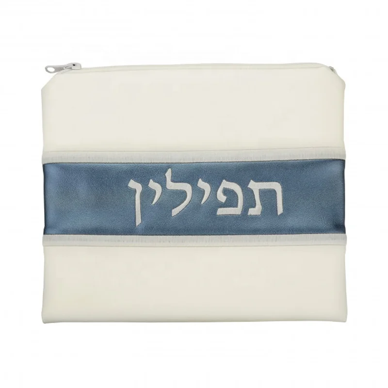 Быстрая доставка изготовленный на заказ еврейский подарок сумка tefillin компьютеризированная вышивка черная и Синяя бархатная tallit для еврейских