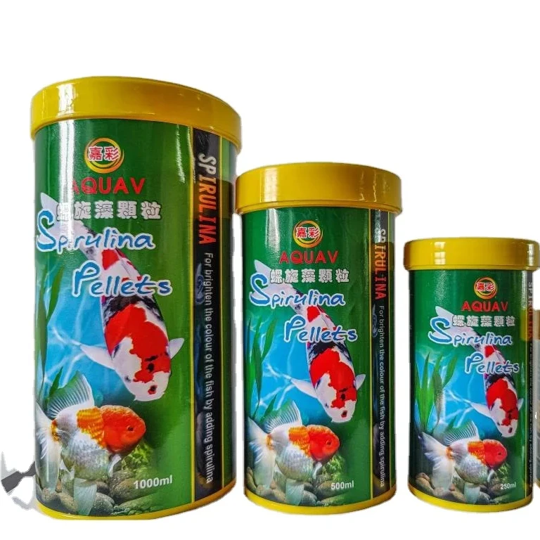 High quality AQUAV brand  Spirulina Pellets for pet fish