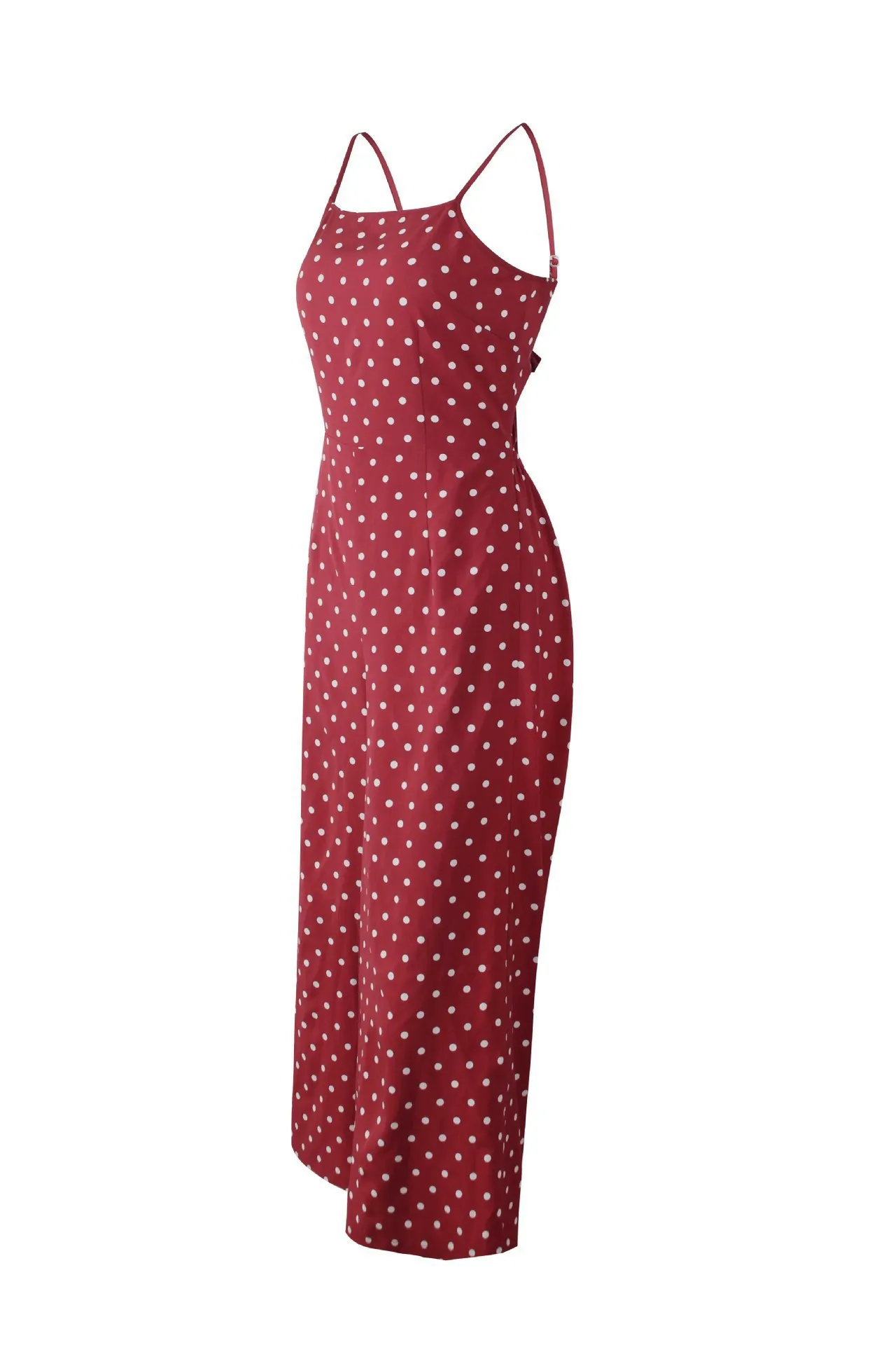 Custom Sexy Dew Polka Dot Back Straight Designer Woman Ladies Rompers Jumpsuits