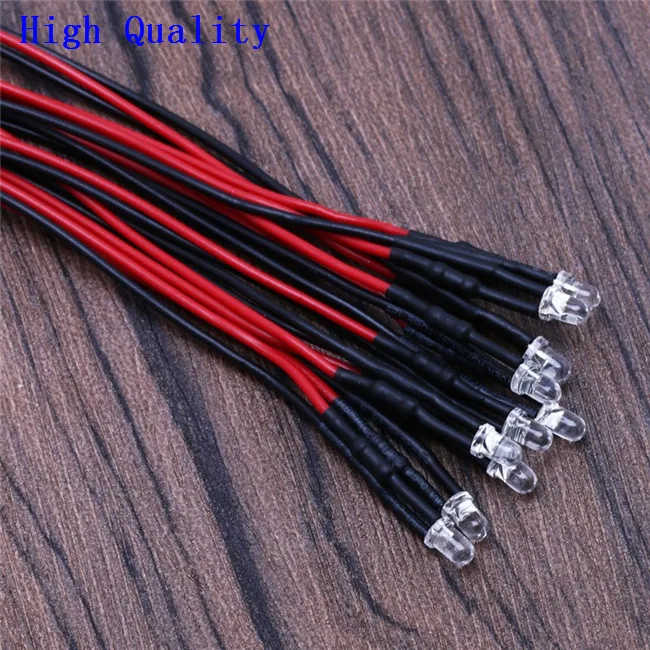 110 В 220 ИК УФ кабель Предварительно проводной светодиод желтый прозрачный 24 в 1 8 мм