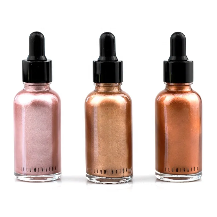 
Factory Wholesale Face Contouring 3 Pieces Highlight Illuminator Makeup Bronzer Liquid Shimmer Highlighter Private Label 