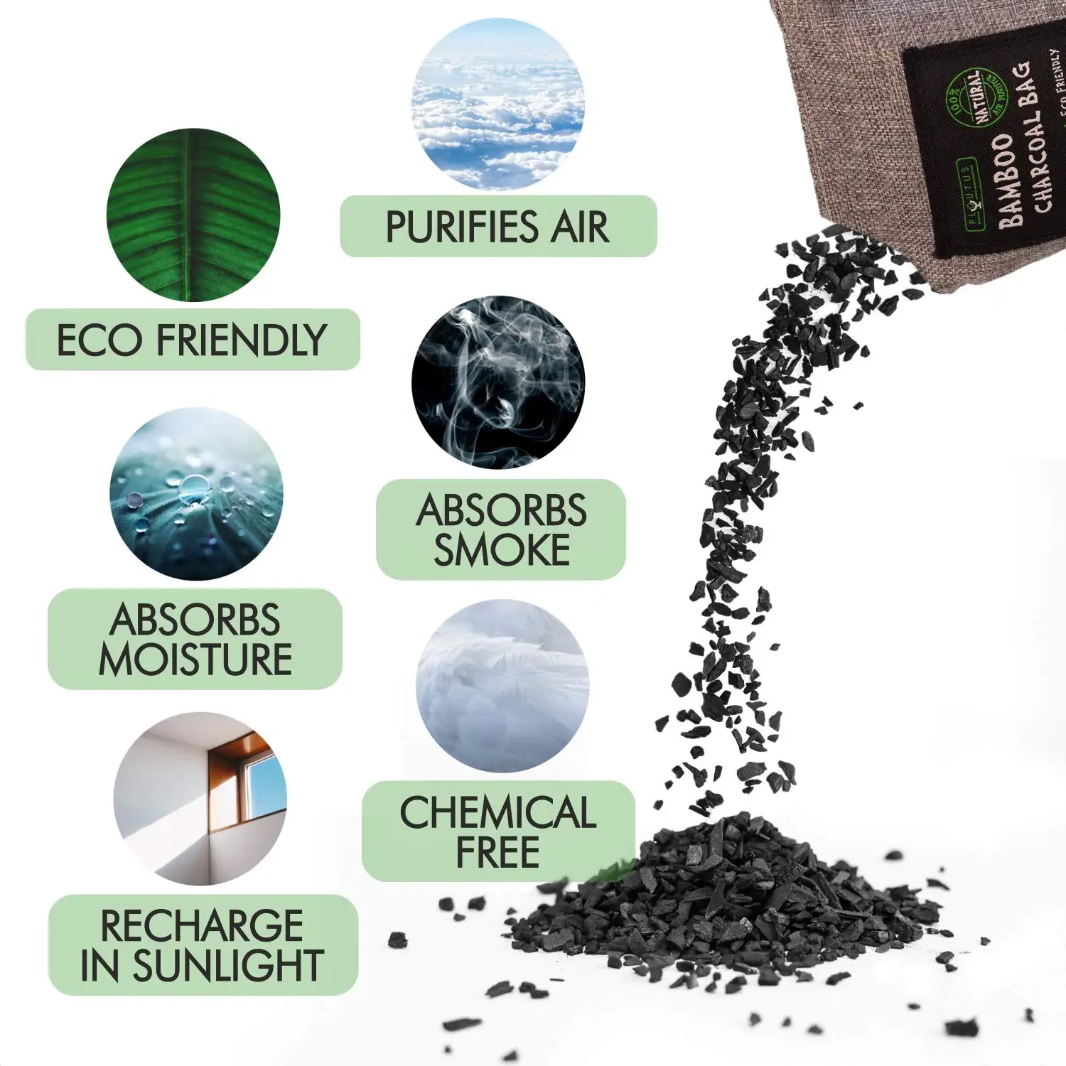 LEGREEN Vehicle-mounted Bamboo Charcoal Bag Odor Absorber Moisture-proof Activated Carbon Air Purifying Bags
