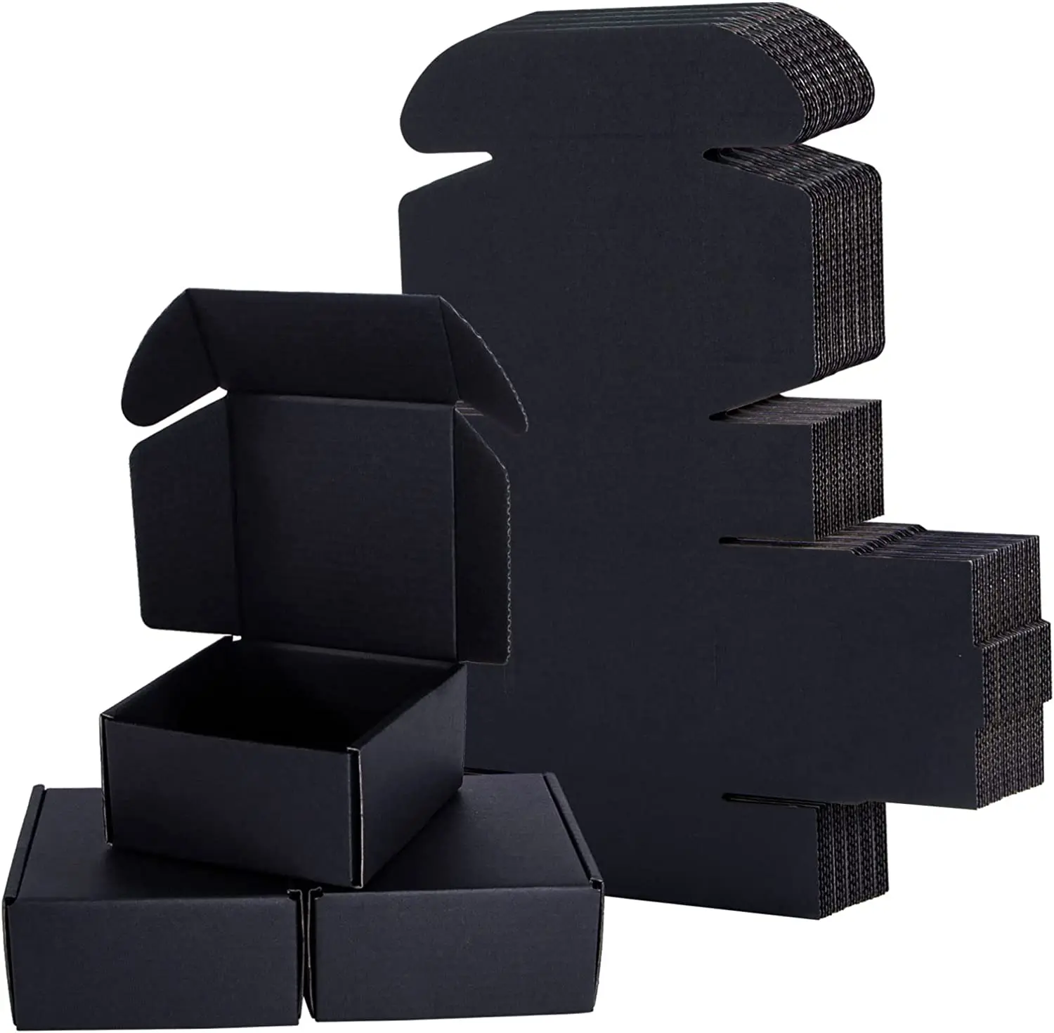 Large Black Paper Mail Box Packaging Cardboard Shipping Boxes For Mailing