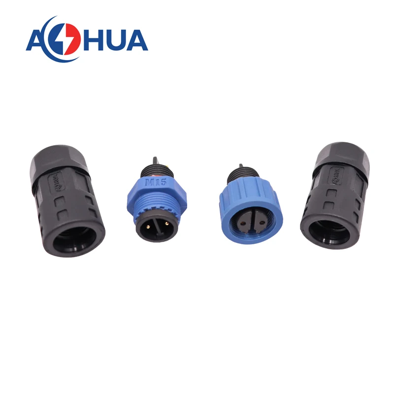 AOHUA M15 Circular Male To Female Cable Connector 2 3 Pin Electrical Connector