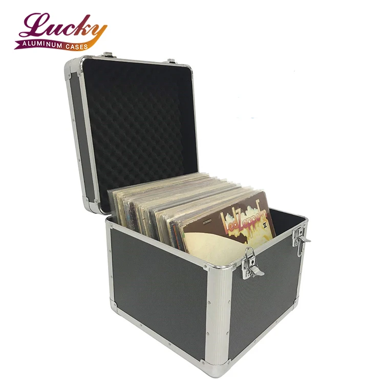 12 Inch Aluminum CD Case Black  Aluminum Case For CD Player Durable Aluminum lp Record Case for 100 Pcs