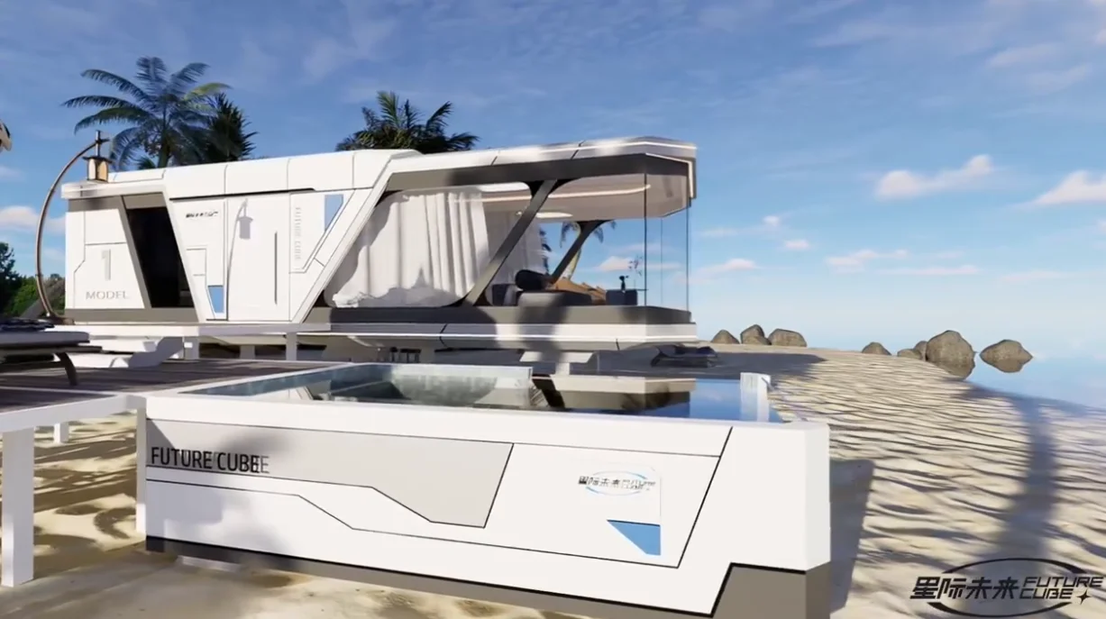 Prefabricated Cabin Houses Movable Villa House 40 ft Container for Capsule Tiny home Outdoor Office Pod