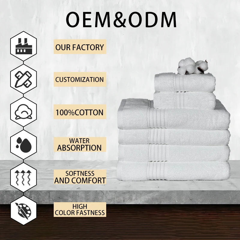 Factory hot sale high quality turkish cotton bath towel set custom 100% cotton hotel bath towel face towel