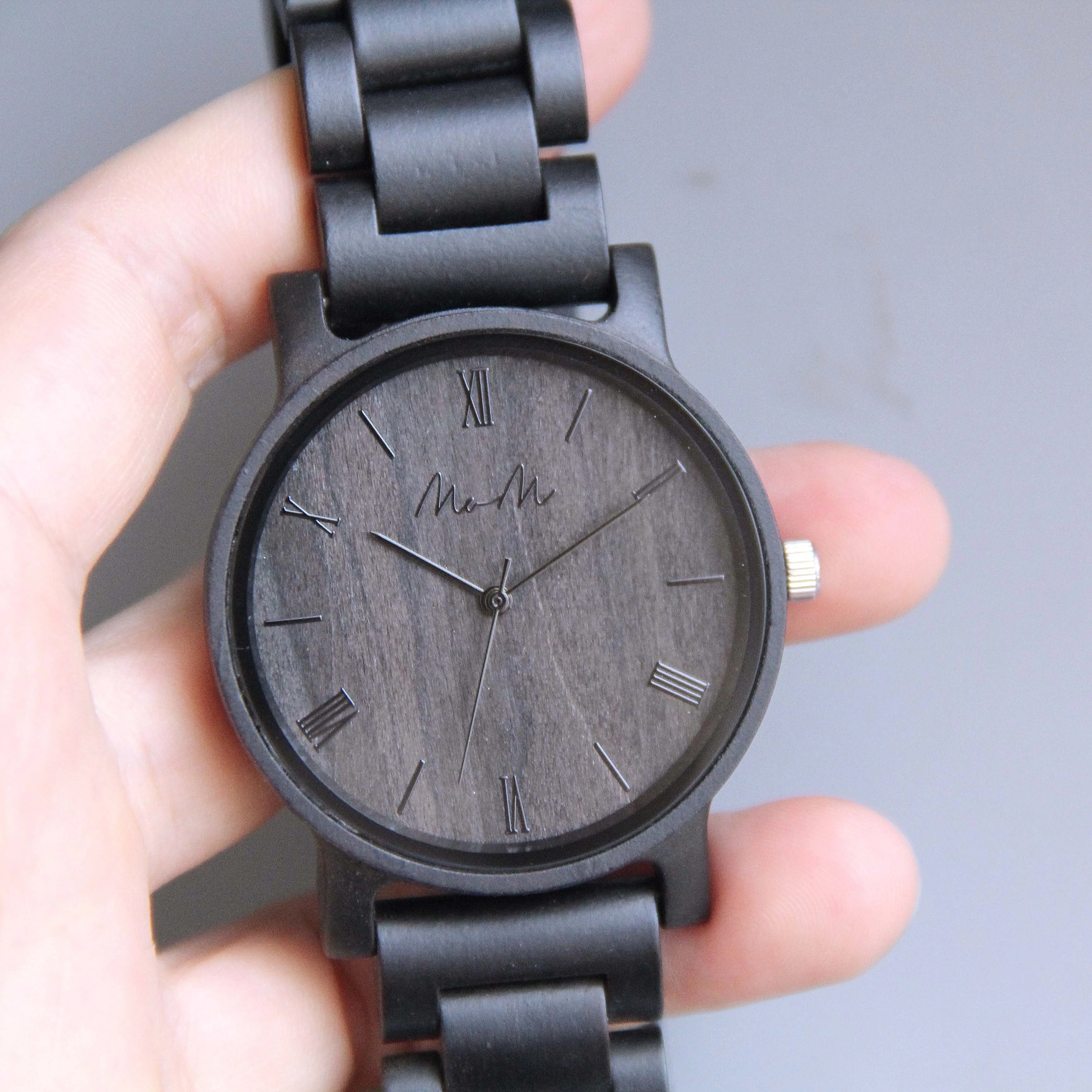 Black Classic Men Wood Watches Custom Logo Watch Dropship