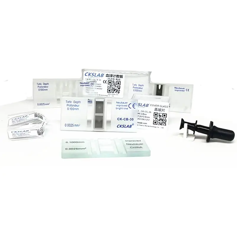 Lab Blood Cell Test Neubauer Improved Ultra Glass Blood Counting Chamber with Bright Line