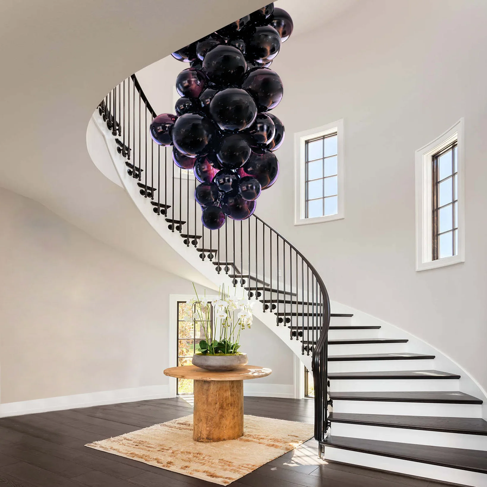 Italian Grape Fruit Restaurant Chandelier Pick Empty Staircase Designer Club Villa Hotel Grape Glass Pendant Chandelier Light