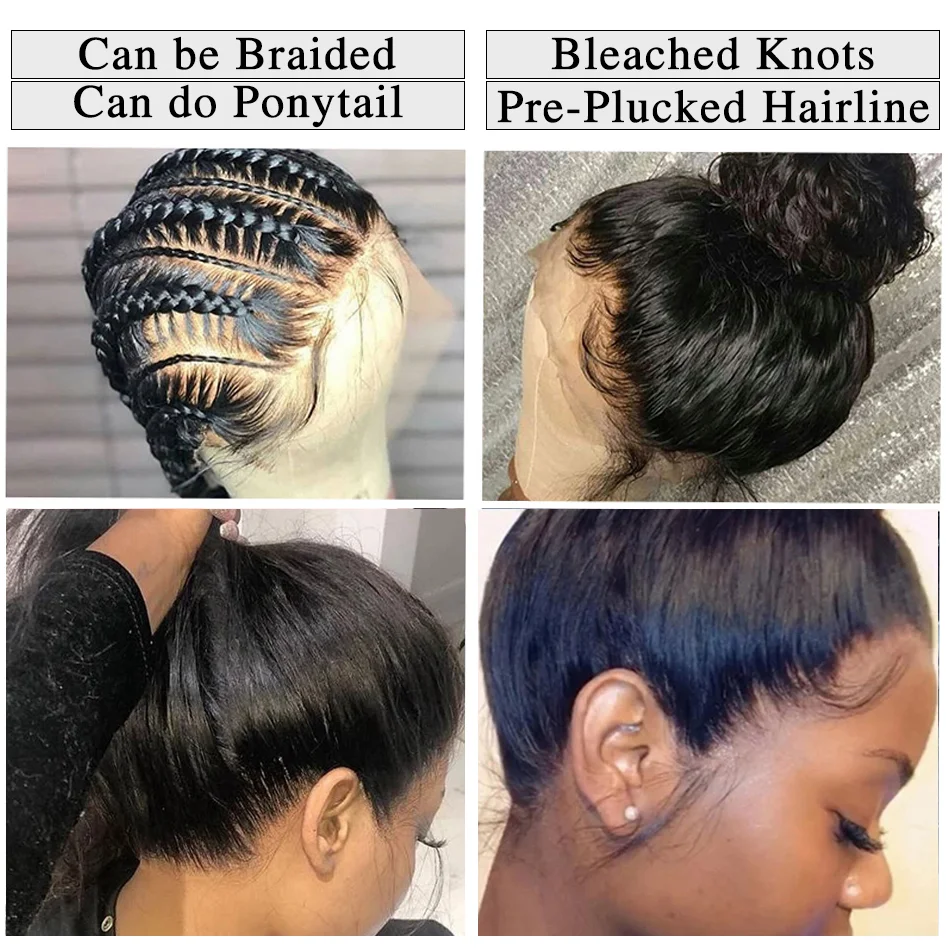 Raw Indian Cuticle Aligned Virgin Hair Extensions 360 Full Lace Human Hair Wigs Lace Front For Black Women HD Lace Frontal Wigs