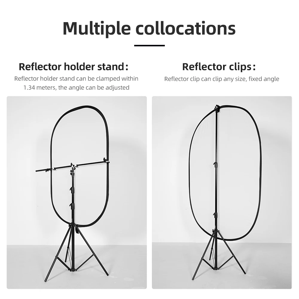 AMBITFUL 150 x 200cm 110cm Portable Oval Multi-Disc Transparent White Reflector Collapsible Studio Photo Diffuser