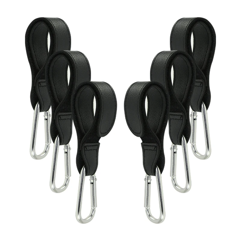 High Quality Leather Style Multipurpose Leather Pram Pushchair Hook Buggy Clip Stroller Hook  Rotatable Cart Organizer Pram Hook