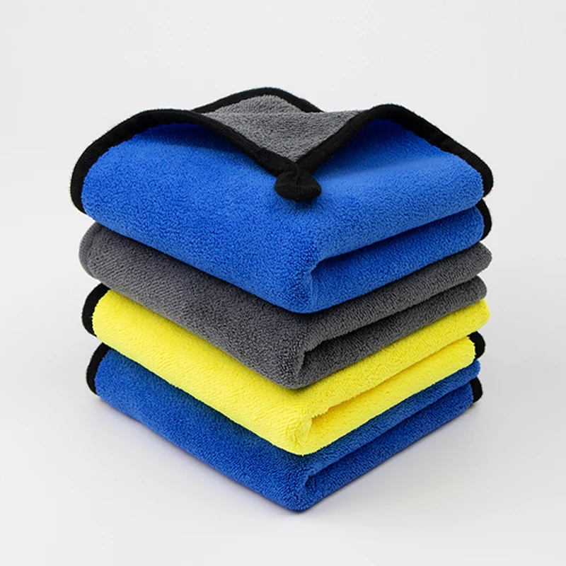 Custom Thickened Double-Sided Coral Fleece Auto Care Detailing Micro Fiber Car Towel Microfiber Quick Drying Wash Cleaning Cloth
