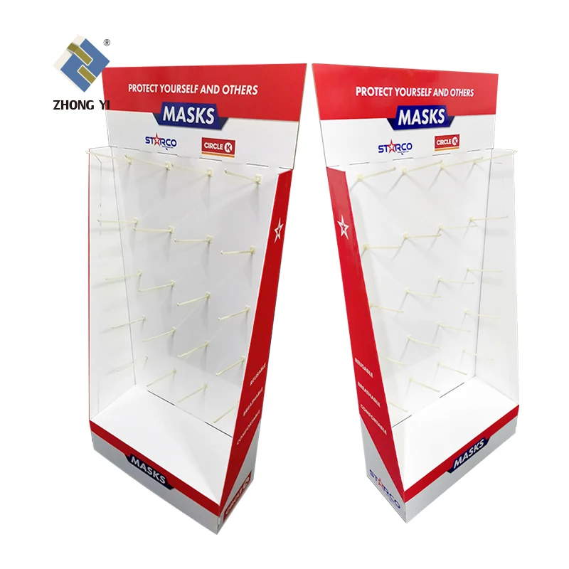 Custom Logo Printing Pegboard Hanging Floor Hook Display Rack for Phone Cases