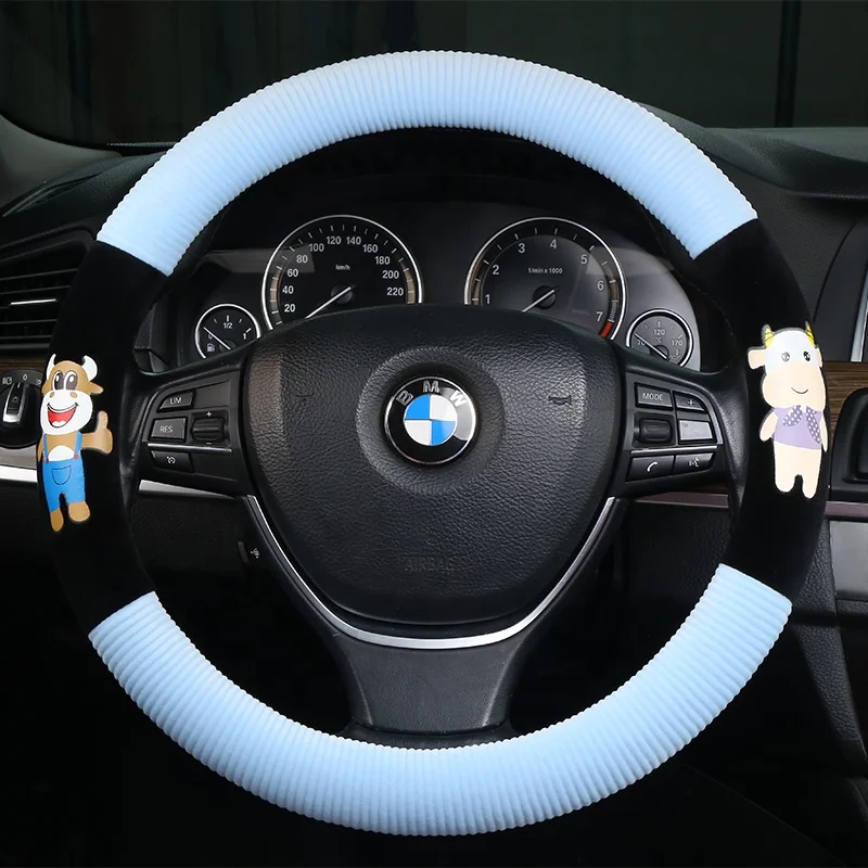 Автомобильное украшение Лидер продаж 2022 оптовая продажа новый стиль милый плюшевый чехол на руль с