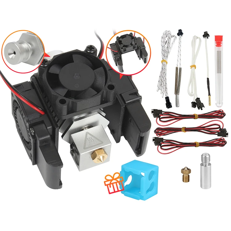 3DSWAY Upgrade V6 Hotend Kit BP6 Volcano All Metal J-head 12V/24V Remote Extruder 3 fan-cooled Bracket 3D Printer Parts