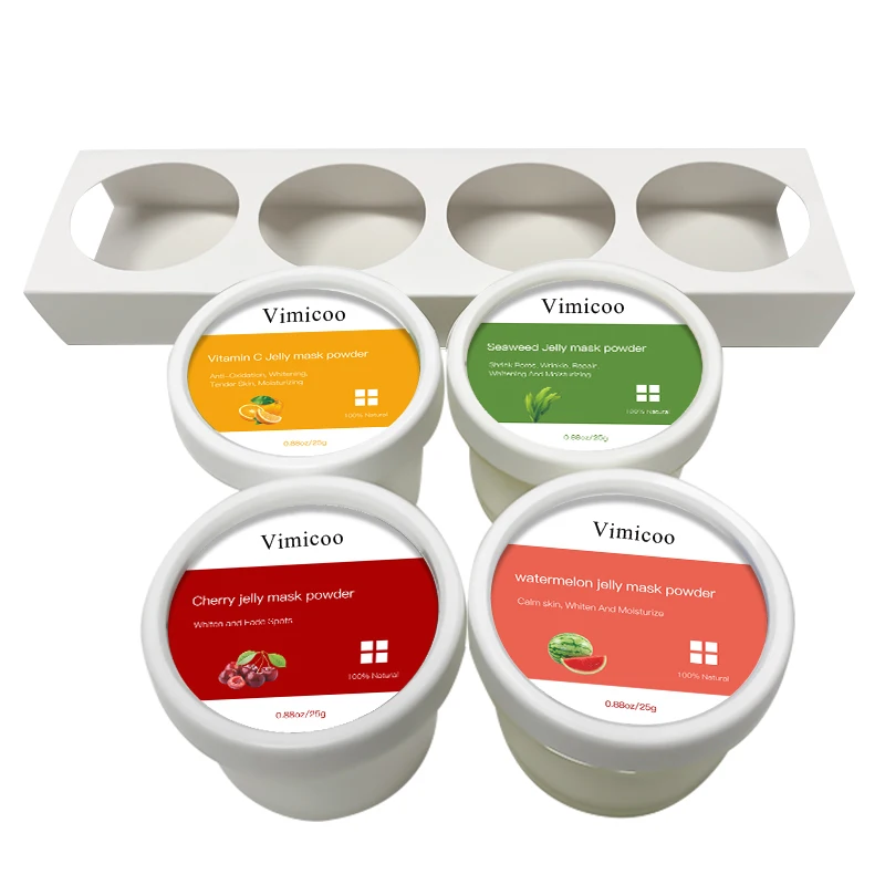 Private Label Calming Whitening Antioxidant Repair Face Mask Watermelon Vitamin C Cherry Seaweed Jelly Mask Powder Set
