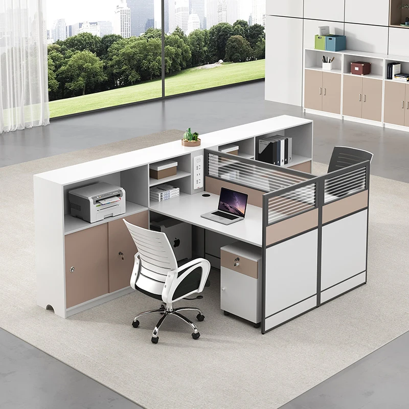 Factory direct sale modern modular office furniture workstation screen partition baffle 2 4 6 people desk combination