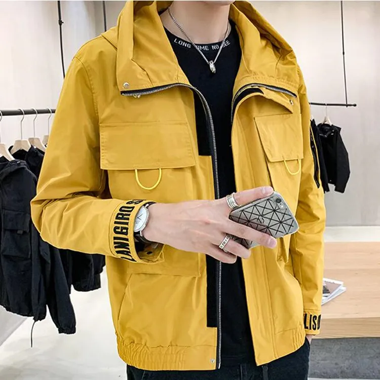 
Casual Printed Cargo Pocket Functional Jacket Custom 100% Polyester Hooded Tactical Jacket 