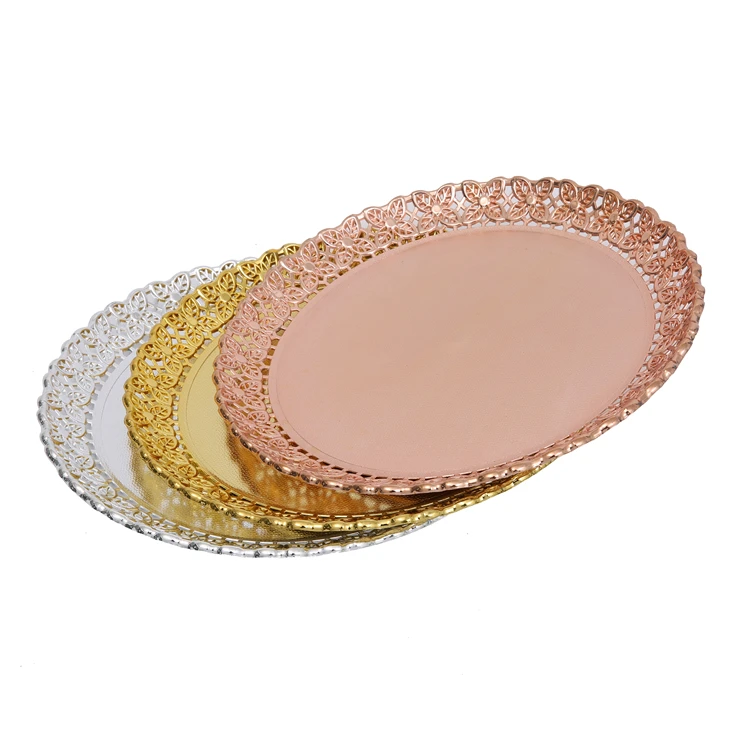 Support Diversified Customized Wedding Parties Gold Plated Serving Candy Dry Home Decorative Gold Plated Serving Tray