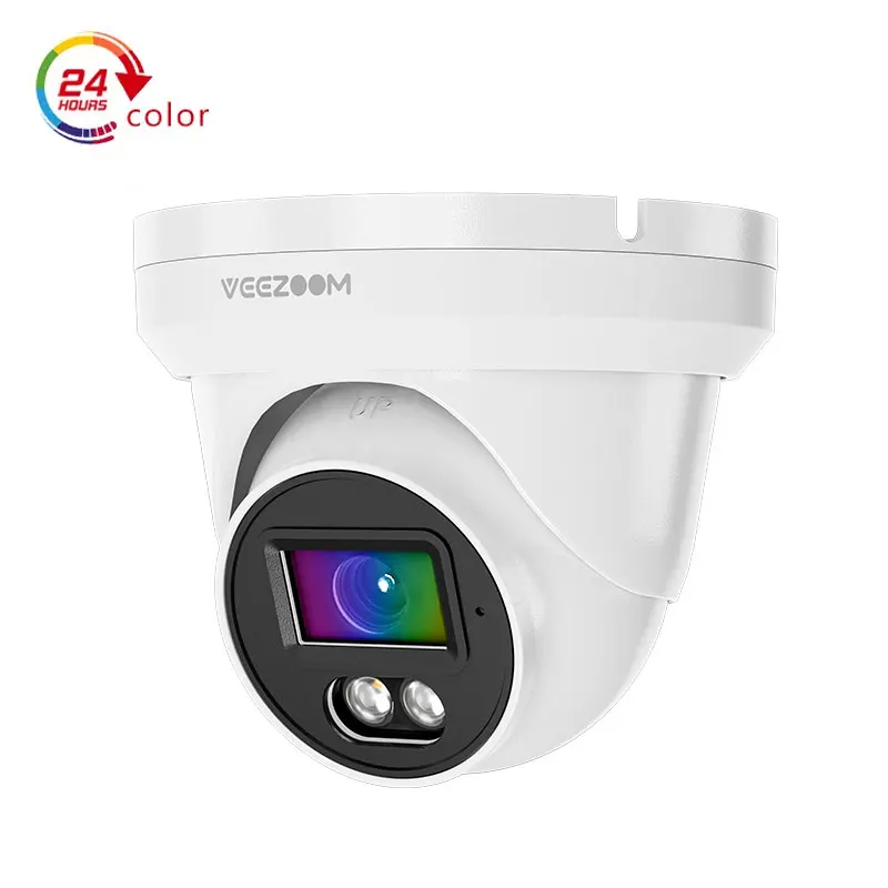 4K outdoor full color night vision security turret poe camera human&vehicle detection 8MP surveillance eyeball 4K PoE IP camera