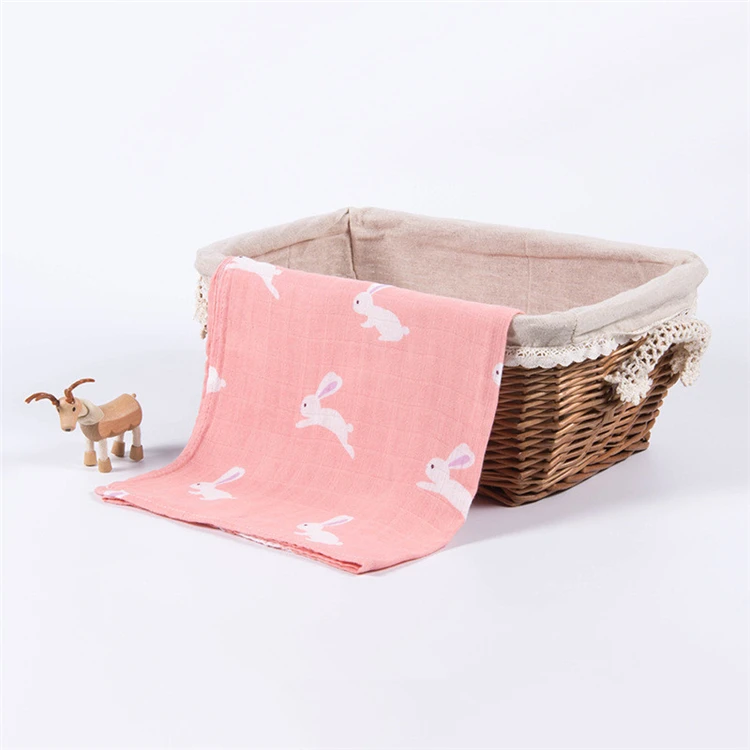 China Manufacturers Organic Bamboo Cotton Muslin Bed Sheets Swaddle Baby Blanket