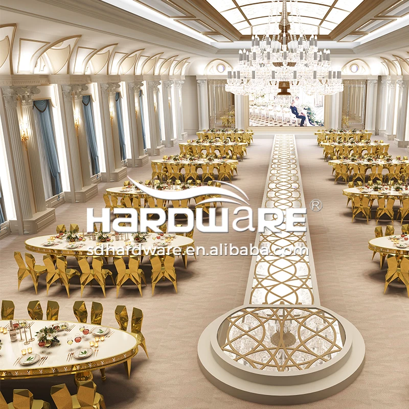 Stainless steel frame white mdf top oval wedding restaurant furniture table