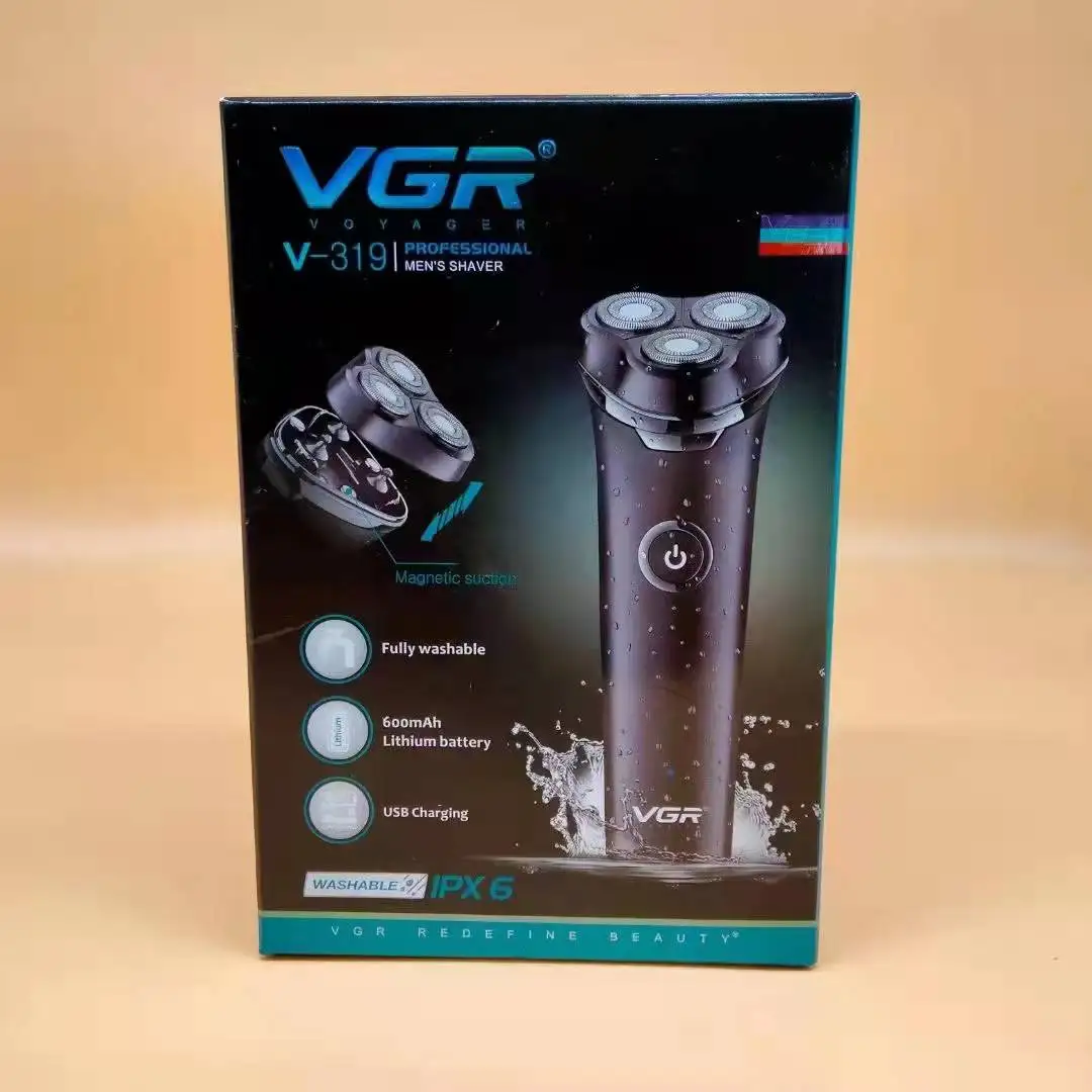 VGR V-319 Head Shaver Double Foil Shave Machine For Man Electric Rechargeable Razor Shaving Trimmer