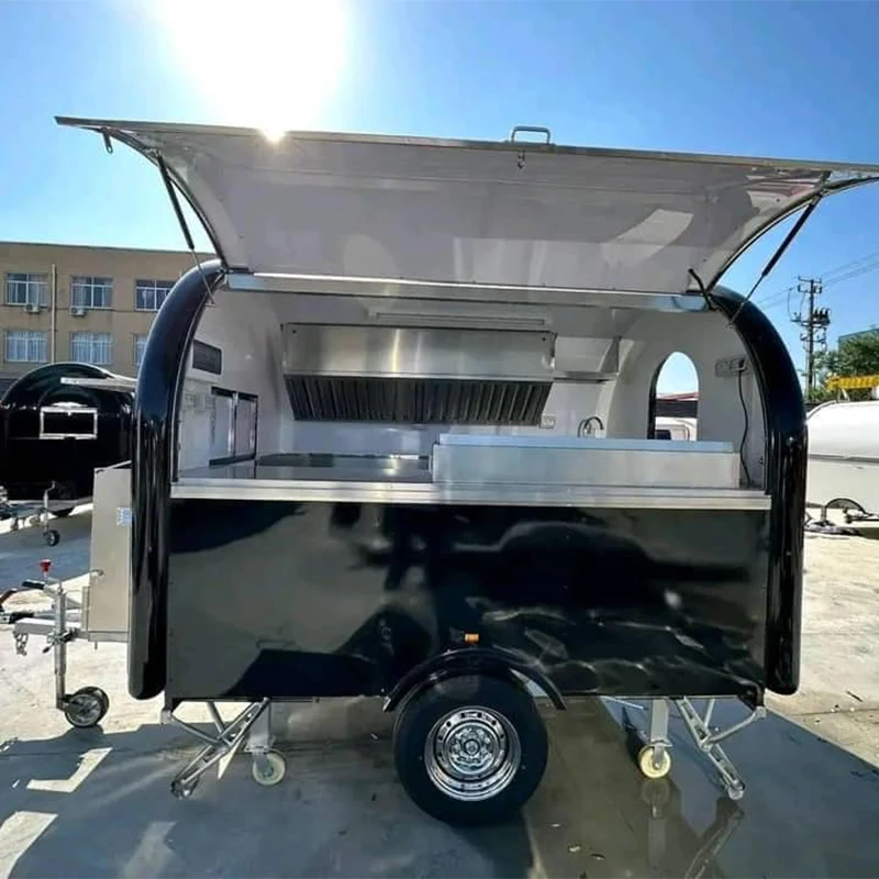 Small Custom Barbecue BBQ Food Truck Street Mobile Coffee Concession Cart Hot Dog Ice Cream With Full Kitchen Food Car With CE