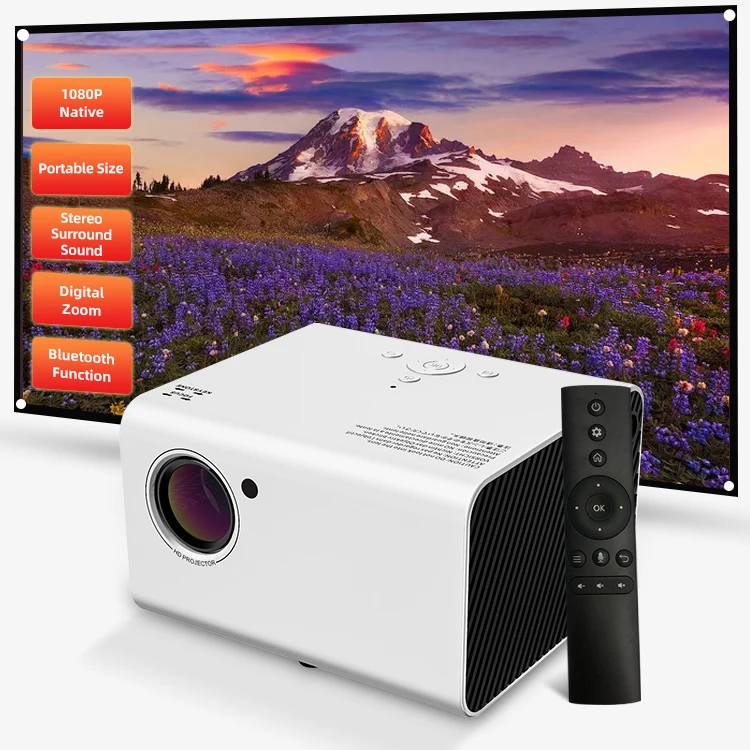 Factory Hot Sale LCD LED Real 1080P Full HD Projector Video Beamer 5000 Lumens WIFI Bluetooth Android Smart Video Projector