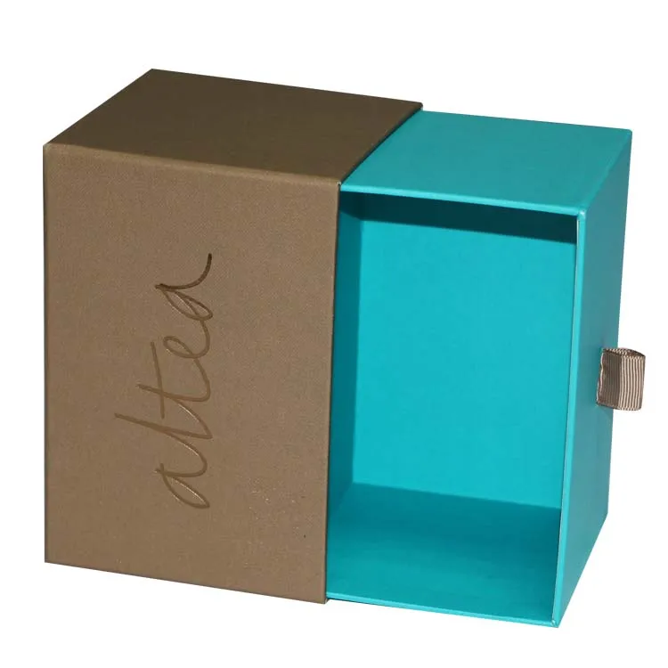 High Quality Custom Printing Luxury Sliding Box With Ribbon Rope Gift Drawer Box Packaging