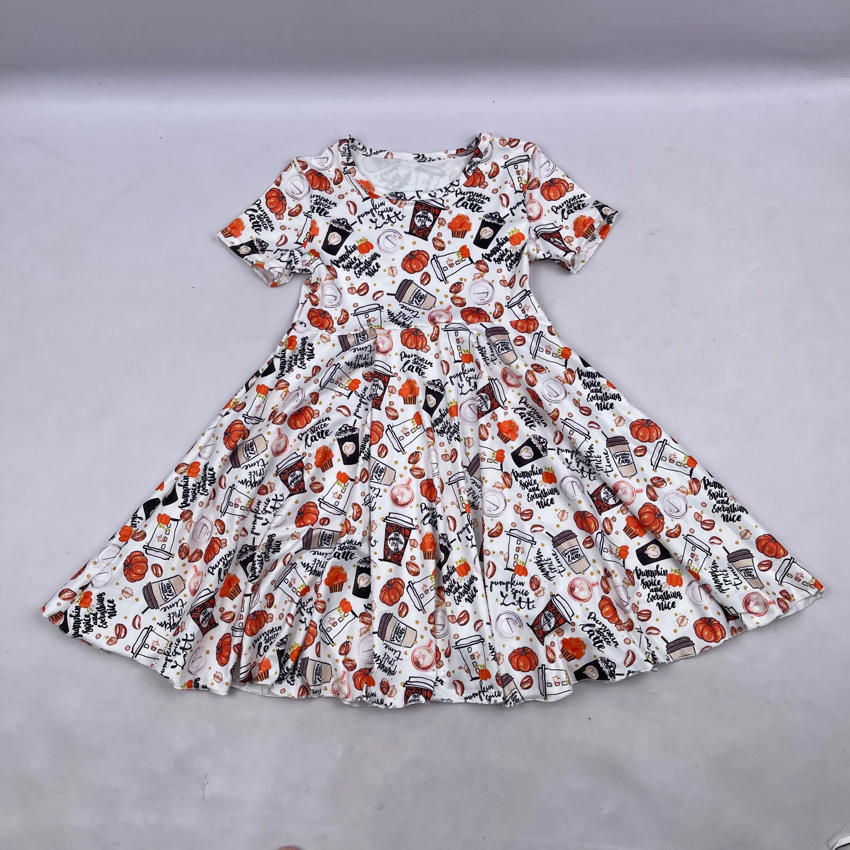 2022 Kids Clothing Girls Halloween Party Dress Baby Toddler pumpkin lantern Twirl Dresses Wholesale Children Dress For Kids