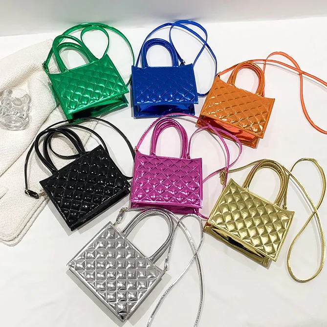New Fashion Square Pu Leather Shoulder Handbag Retro Geometric Women Messenger Bags